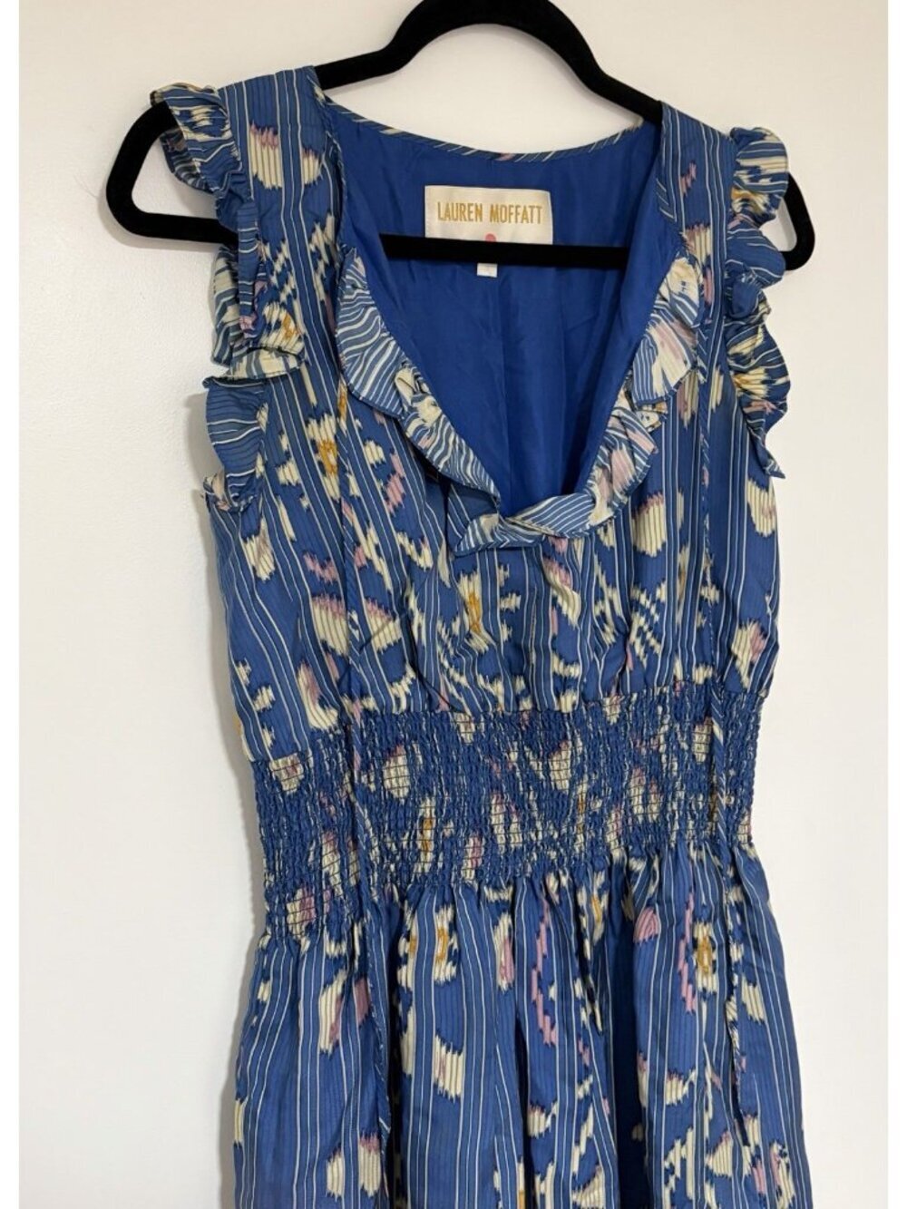 Lauren Moffatt Women’s Blue Sleeveless 100% Silk Mini Dress Size 0 - Picture 3 of 9